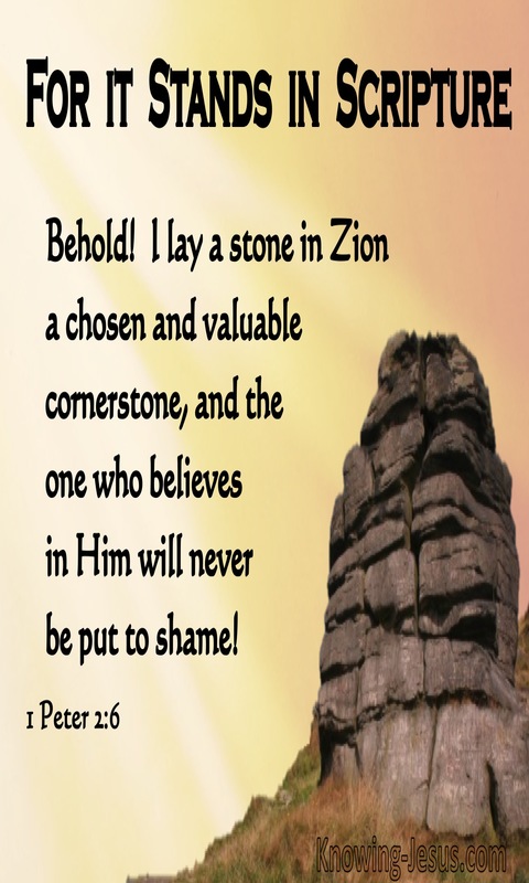 1 Peter 2:6 In Zion : A Precious Cornerstone (yellow)